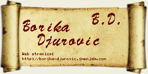 Borika Đurović vizit kartica